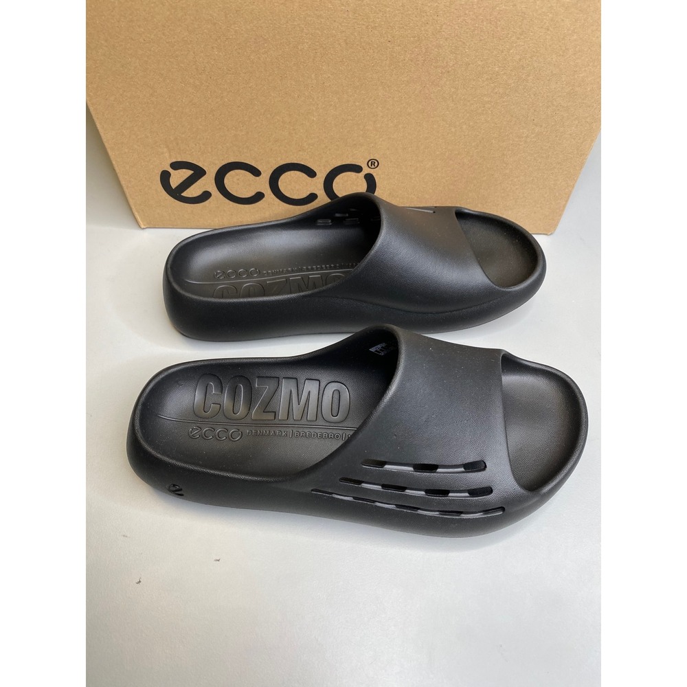 Ecco Cozmo E Black Slide Sandals Mens 1-1.5 Womens 4 EU 35